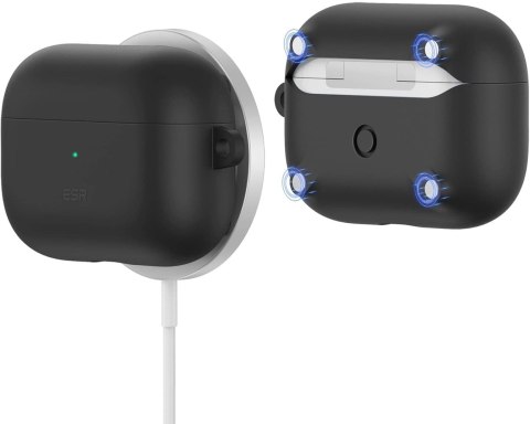 ETUI AIRPODS PRO 2019 CZARNY SILIKONOWY CASE Z MAGNESAMI