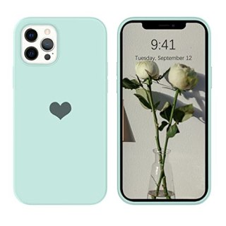 ETUI APPLE IPHONE 12 PRO MAX SILIKONOWE MIĘTOWE ZIELONE SERDUSZKO A2342