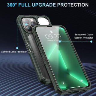 ETUI APPLE IPHONE 13 PRO MOCNA ZIELONA RAMKA +SZKŁO HARTOWANE A2483 A2636