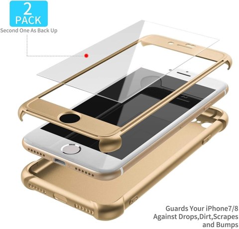 ETUI APPLE IPHONE 7/8/SE 2020 BUMPER SILIKONOWY ZŁOTY +2x SZKŁO HARTOWANE ETUI APPLE IPHONE 7/8/SE 2020 BUMPER SILIKONOWY ZŁOTY +2x SZKŁO HARTOWANE