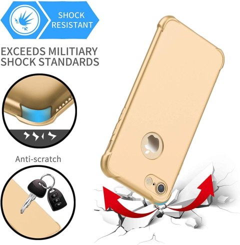 ETUI APPLE IPHONE 7/8/SE 2020 BUMPER SILIKONOWY ZŁOTY +2x SZKŁO HARTOWANE ETUI APPLE IPHONE 7/8/SE 2020 BUMPER SILIKONOWY ZŁOTY +2x SZKŁO HARTOWANE