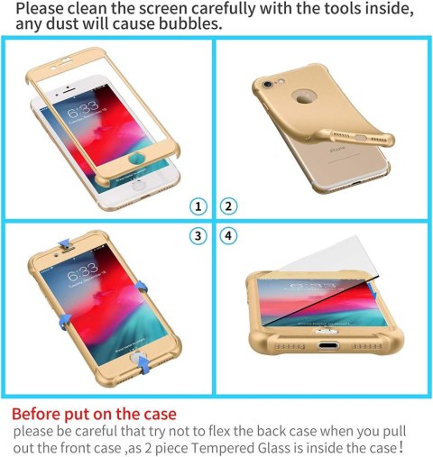 ETUI APPLE IPHONE 7/8/SE 2020 BUMPER SILIKONOWY ZŁOTY +2x SZKŁO HARTOWANE ETUI APPLE IPHONE 7/8/SE 2020 BUMPER SILIKONOWY ZŁOTY +2x SZKŁO HARTOWANE
