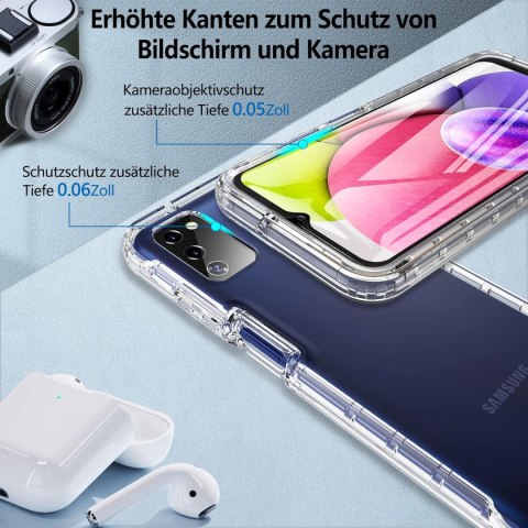 ETUI BUMPER SAMSUNG GALAXY A03s PRZEZROCZYSTY +OCHRONA EKRANU SM-A037F