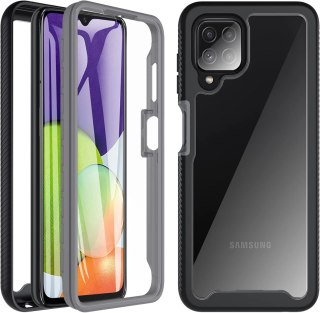 ETUI BUMPER SAMSUNG GALAXY A22 CZARNY WZMOCNIONY OCHRONA EKRANU SM-A225F