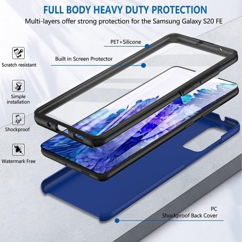 ETUI BUMPER SAMSUNG GALAXY S20 FE NIEBIESKI CZARNY PEŁNA OCHRONA SM-G785F