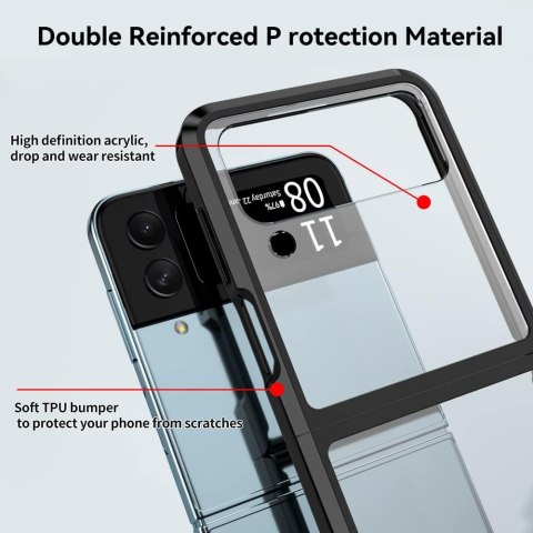 ETUI CZARNA RAMKA SAMSUNG GALAXY Z FLIP 4 SKŁADANY +POKROWIEC SM-F721B
