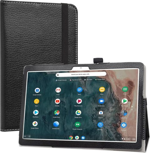 ETUI TABLET ARCHOS T96 9,6" ECOSKÓRA CZARNY MATOWY Z PODSTAWKĄ