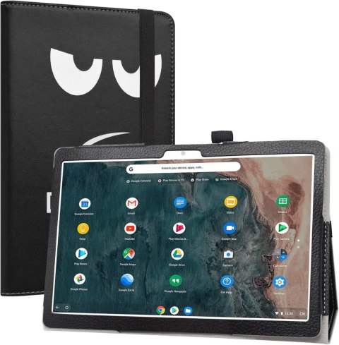 ETUI TABLET ARCHOS T96 9,6" ECOSKÓRA CZARNY ZE WZOREM Z PODSTAWKĄ