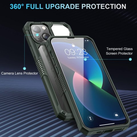 ETUI ZIELONE APPLE IPHONE 13 +SZKŁO HARTOWANE I OCHRONA APARATU A2482 A2631