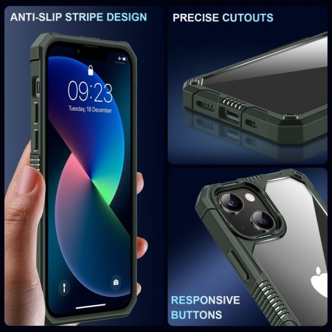 ETUI ZIELONE APPLE IPHONE 13 +SZKŁO HARTOWANE I OCHRONA APARATU A2482 A2631