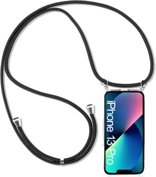 ZESTAW ETUI IPHONE 13 PRO BEZBARWNE +2x SZKŁO HARTOWANE I SMYCZ A2483 A2636