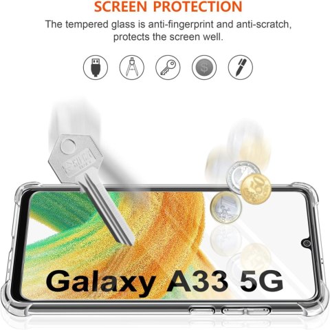 ZESTAW ETUI SAMSUNG GALAXY A33 5G BEZBARWNE SILIKON +3x SZKŁO HARTOWANE