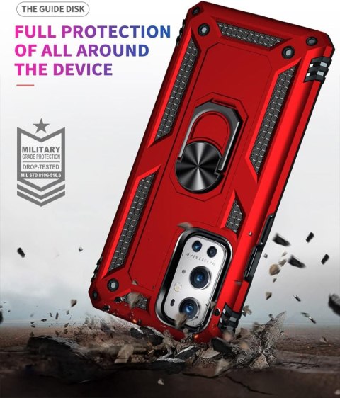 CZERWONE ETUI ONEPLUS 9 PRO PANCERCE UCHWYT PODSTAWKA LE2123 LE2120 LE2125