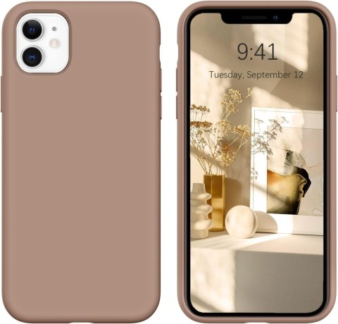 ETUI APPLE IPHONE 11 SILIKONOWY BRĄZOWY PRZYJEMNY W DOTYKU A2111