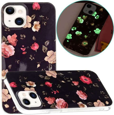 ETUI APPLE IPHONE 13 SILIKONOWY W KWIATY ŚWIECĄCE W CIEMNOŚCI A2482 A2631