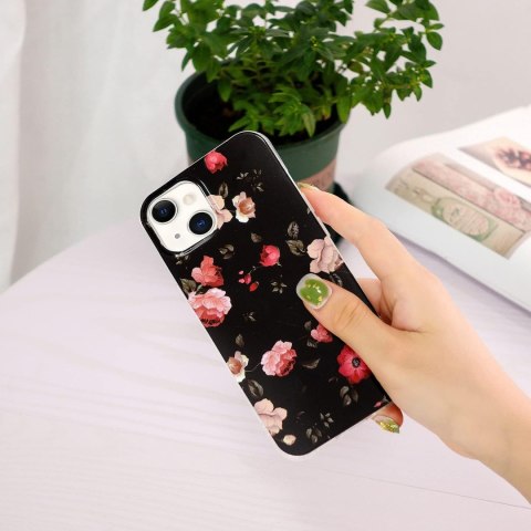 ETUI APPLE IPHONE 13 SILIKONOWY W KWIATY ŚWIECĄCE W CIEMNOŚCI A2482 A2631