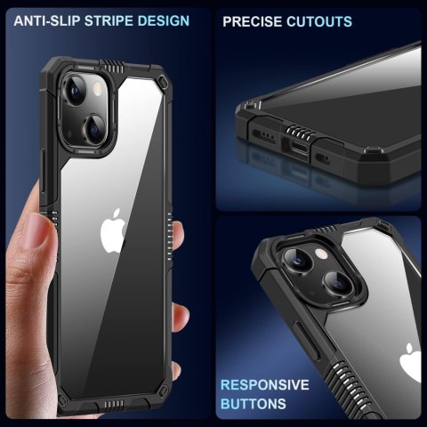 ETUI APPLE IPHONE 14 CZARNA RAMKA +SZKŁO HARTOWANE OCHRONA APARATU A2882