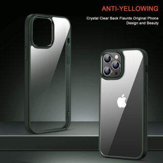 ETUI APPLE IPHONE 14 PRO MAX SILIKONOWE ZIELONA RAMKA +SZKŁO HARTOWANE