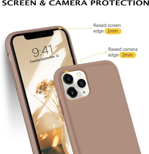 ETUI CASE APPLE IPHONE 11 PRO SILIKONOWE BRĄZOWE MOCNE A2160