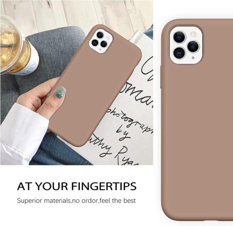 ETUI CASE APPLE IPHONE 11 PRO SILIKONOWE BRĄZOWE MOCNE A2160