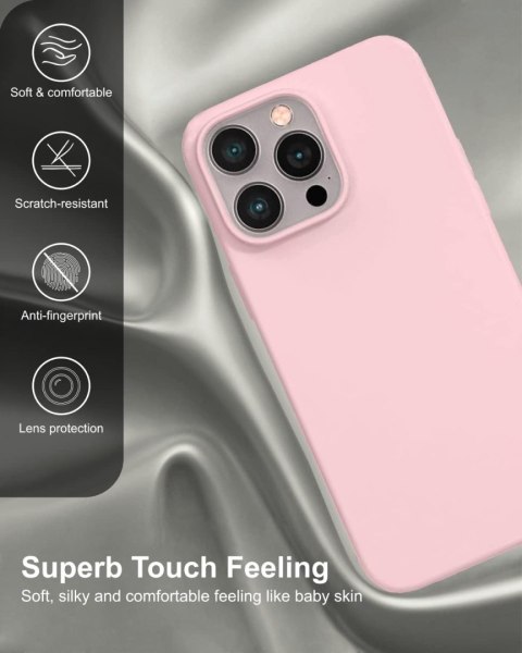 ETUI CASE APPLE IPHONE 14 PRO RÓŻOWE SILIKONOWE