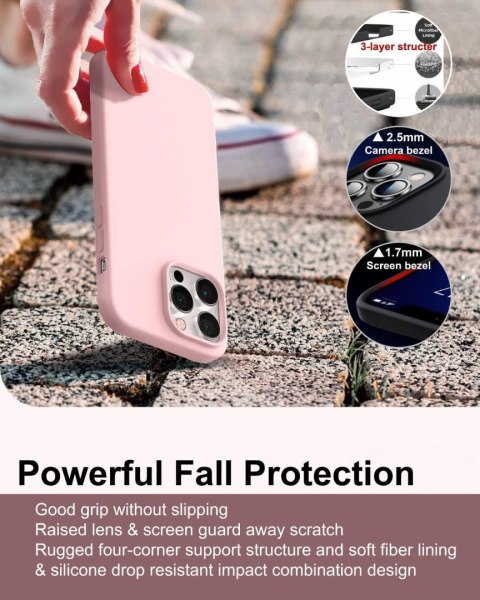 ETUI CASE APPLE IPHONE 14 PRO RÓŻOWE SILIKONOWE