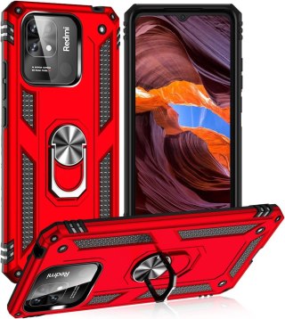 ETUI CZERWONE XIAOMI REDMI 10C/POCO C40 MOCNE PODSTAWKA 220333QAG 220333QPG