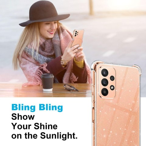 ETUI SILIKONOWE BROKATOWE SAMSUNG GALAXY A23 +2x SZKŁO HARTOWANE ‎SM-A236