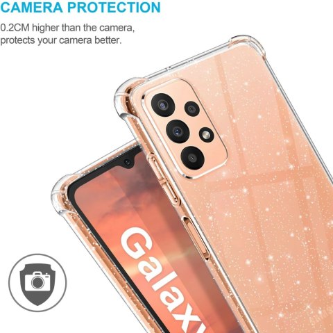 ETUI SILIKONOWE BROKATOWE SAMSUNG GALAXY A23 +2x SZKŁO HARTOWANE ‎SM-A236