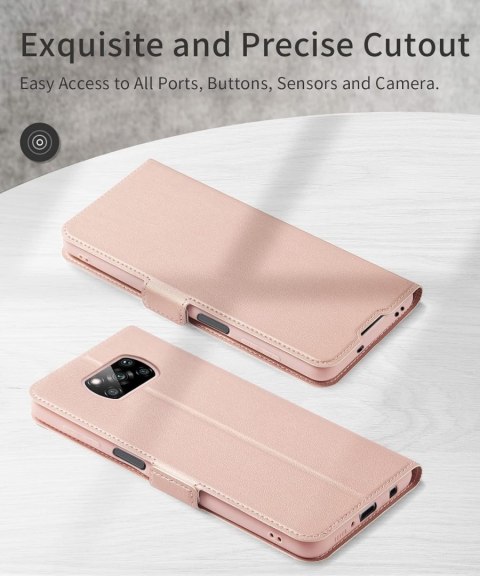 ETUI Z KLAPKĄ XIAOMI POCO X3/X3 PRO RÓŻ BŁYSZCZĄCY MZB07Z2IN M2102J20SG