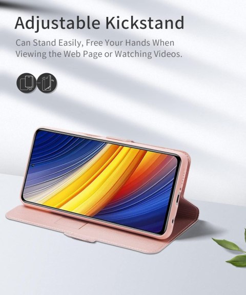 ETUI Z KLAPKĄ XIAOMI POCO X3/X3 PRO RÓŻ BŁYSZCZĄCY MZB07Z2IN M2102J20SG