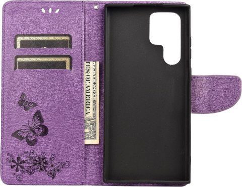 ETUI Z KLAPKĄ SAMSUNG GALAXY S22 ULTRA 5G FIOLETOWY MOTYLE SM-S908B ETUI Z KLAPKĄ SAMSUNG GALAXY S22 ULTRA 5G FIOLETOWY MOTYLE SM-S908B
