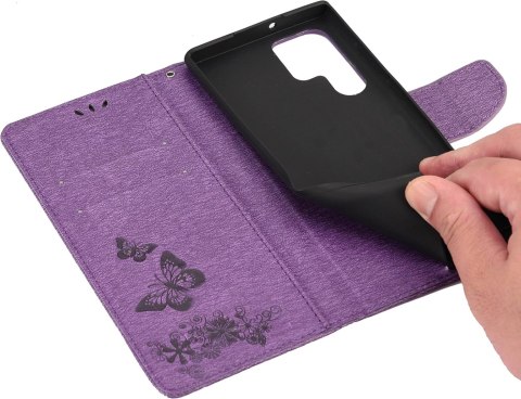 ETUI Z KLAPKĄ SAMSUNG GALAXY S22 ULTRA 5G FIOLETOWY MOTYLE SM-S908B ETUI Z KLAPKĄ SAMSUNG GALAXY S22 ULTRA 5G FIOLETOWY MOTYLE SM-S908B