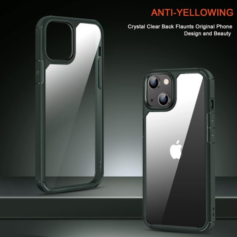 ETUI ZIELONE +SZKŁO HARTOWANE APPLE IPHONE 14 TRANSPARENTNE PLECKI A2882