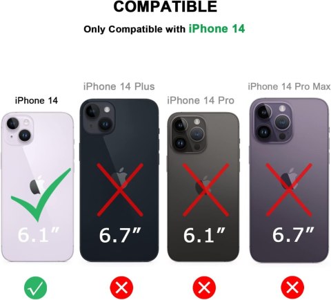 ETUI ZIELONE +SZKŁO HARTOWANE APPLE IPHONE 14 TRANSPARENTNE PLECKI A2882