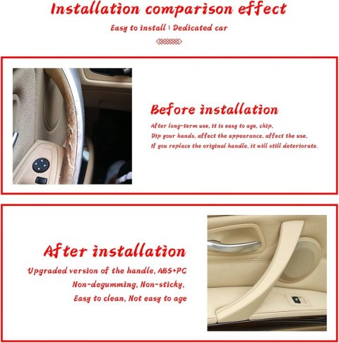 PANEL UCHWYTU DRZWI BOK BMW E90 E91 3-SERIA 04-12 LEWY PRZÓD BEŻOWY