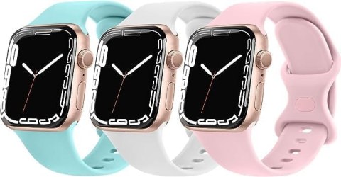 PASEK DO APPLE WATCH SERIA SE 8 7 6 5 4 3 2 1 MIĘKKI SILIKON 3 SZT WANME