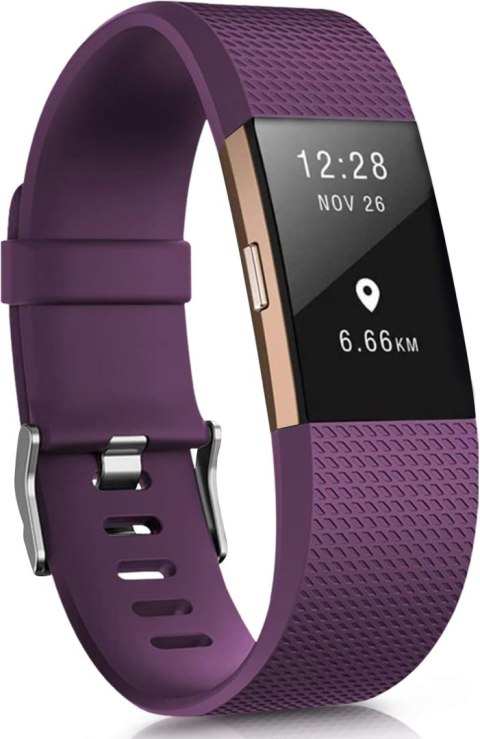 PASEK DO ZEGARKA FITBIT CHARGE 2 CIEMNY FIOLET TPU 165-228mm SZEROKOŚĆ 21mm