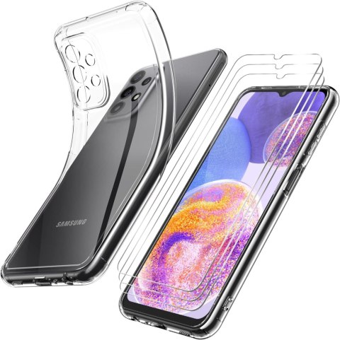 ZESTAW ETUI SAMSUNG GALAXY A23 SILIKONOWE +3x SZKŁO HARTOWANE MOCNE SM-A236