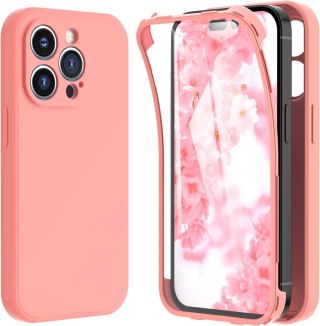 ETUI APPLE IPHONE 14 PRO SILIKONOWE RÓŻOWE +OCHRONA EKRANU