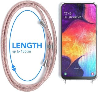 ETUI SILIKONOWE SAMSUNG GALAXY NOTE 20 PRZEZROCZYSTE +RÓŻOWA SMYCZ