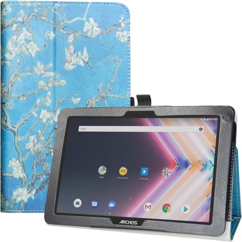 ETUI TABLET ARCHOS CORE 101 3G ULTRA 10.1 CALA NIEBIESKI W BIAŁE KWIATY