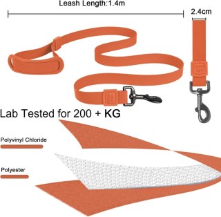 SMYCZ DLA PSA DŁUGOŚĆ 1,4M PVC NYLON WODOODPORNA TRENINGOWA POMARAŃCZOWA