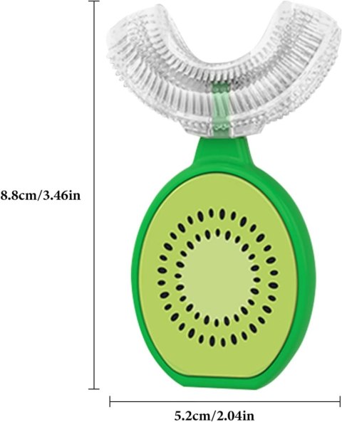 SZCZOTECZKA DO ZĘBÓW DLA DZIECI 2-6 LAT KSZTAŁT U 360° OWOCE KIWI