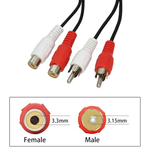 2X KABEL ROZGAŁĘŹNY Y AUDIO 2 WTYKI RCA KABEL STEREO