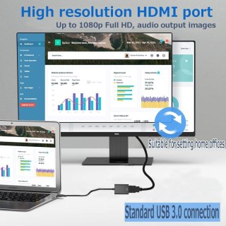 ADAPTER USB 3.0 2.0 NA HDMI KONWERTER KABLA GRAFICZNEGO