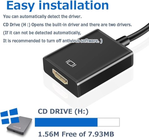 ADAPTER USB 3.0 2.0 NA HDMI KONWERTER KABLA GRAFICZNEGO