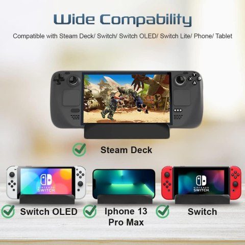 STOJAK SKŁADANY PODSTAWKA UCHWYT POD STEAM DECK SWITCH TELEFON TABLET BLACK