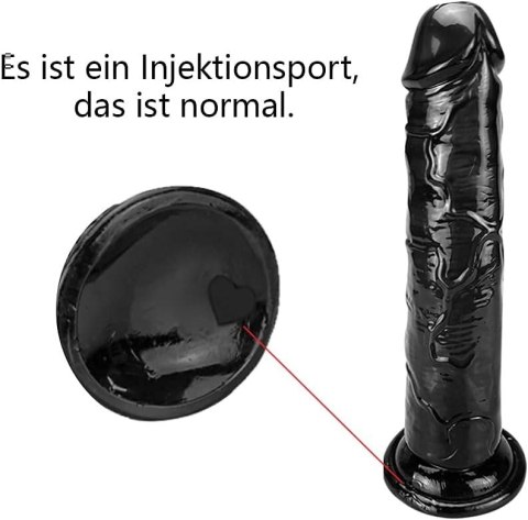 CZARNE REALISTYCZNE DILDO UMANIA DLA KOBIET PENIS Z PRZYSSAWKĄ 20CM