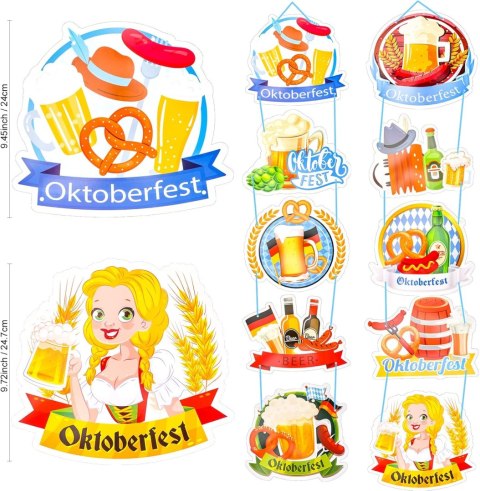 KURTYNA DEKORACYJNA OKTOBERSEFT FESTIWAL PIWO ZESTAW DEKORACJI GIRLANDA